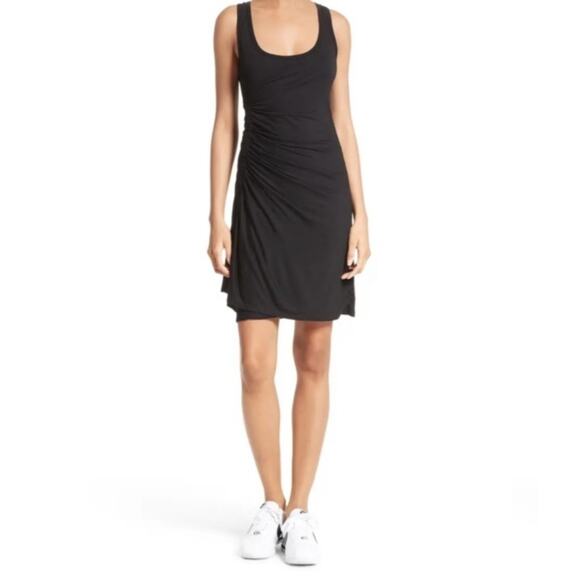 A.L.C Lelah Ruched Mini Tank Dress Scoop Neck Sleeveless Black - Picture 2 of 15